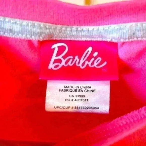 Kids Barbie Cropped  Tee Pink Fun Girly Gift Girls Children Shirt - Picture 3 of 5